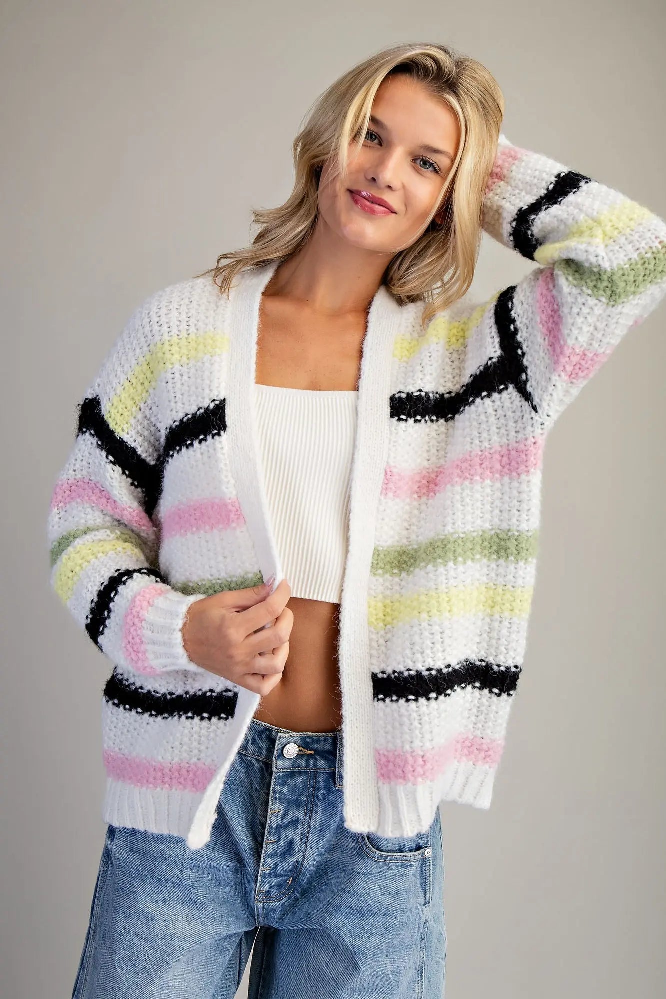 Multi Color Striped Cardigan