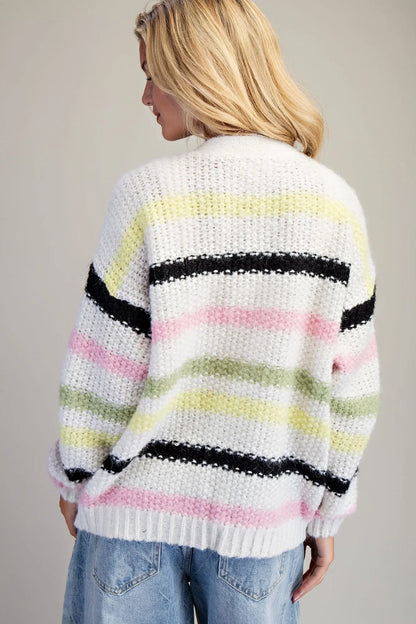 Multi Color Striped Cardigan