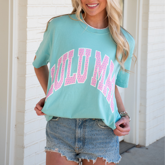 LuLu Mac Polka Dot Tee: Chalky Mint