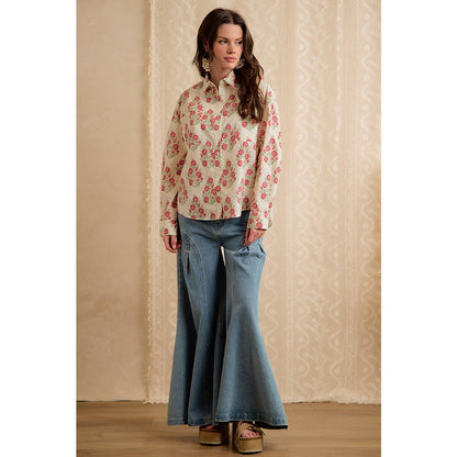 FLORAL PRINTED BUTTON DOWN