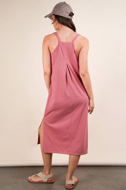 V-Neck Sleeveless Casual Comfy Midi Dress