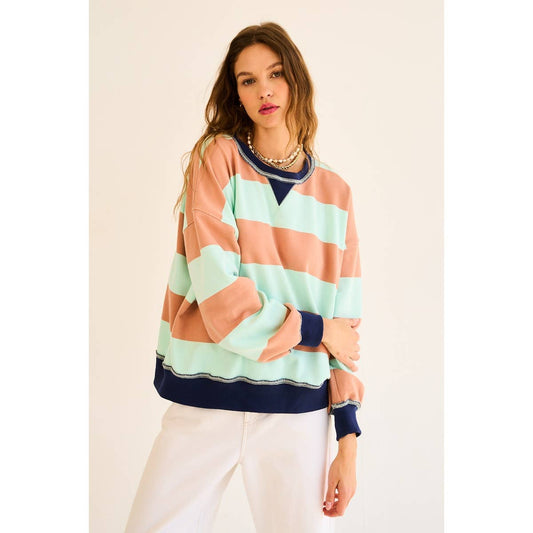 Contrast Striped Sweatshirt