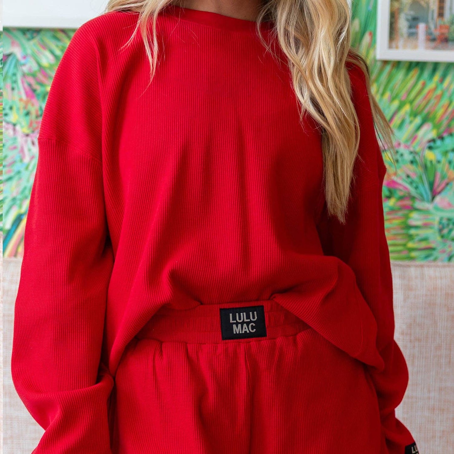 LuLu Mac Waffle Longsleeve-Red