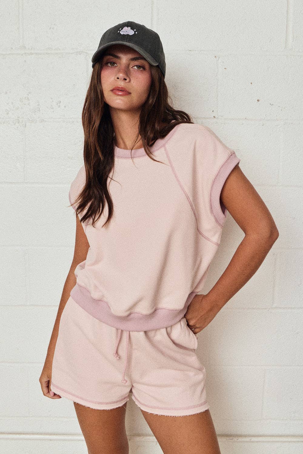 Lounge Short Set Relaxed Fit: PINK