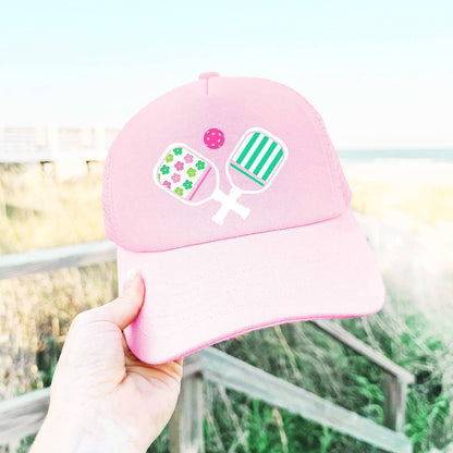 Pickleball Paddles Light Pink Trucker Hat