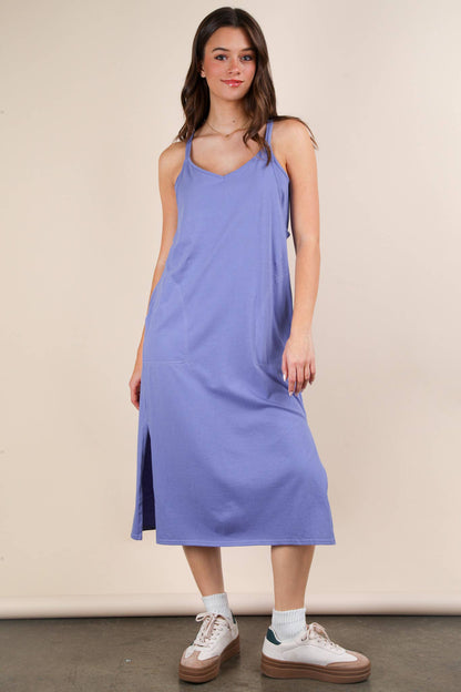 Neck Sleeveless Casual Comfy Midi Dress
