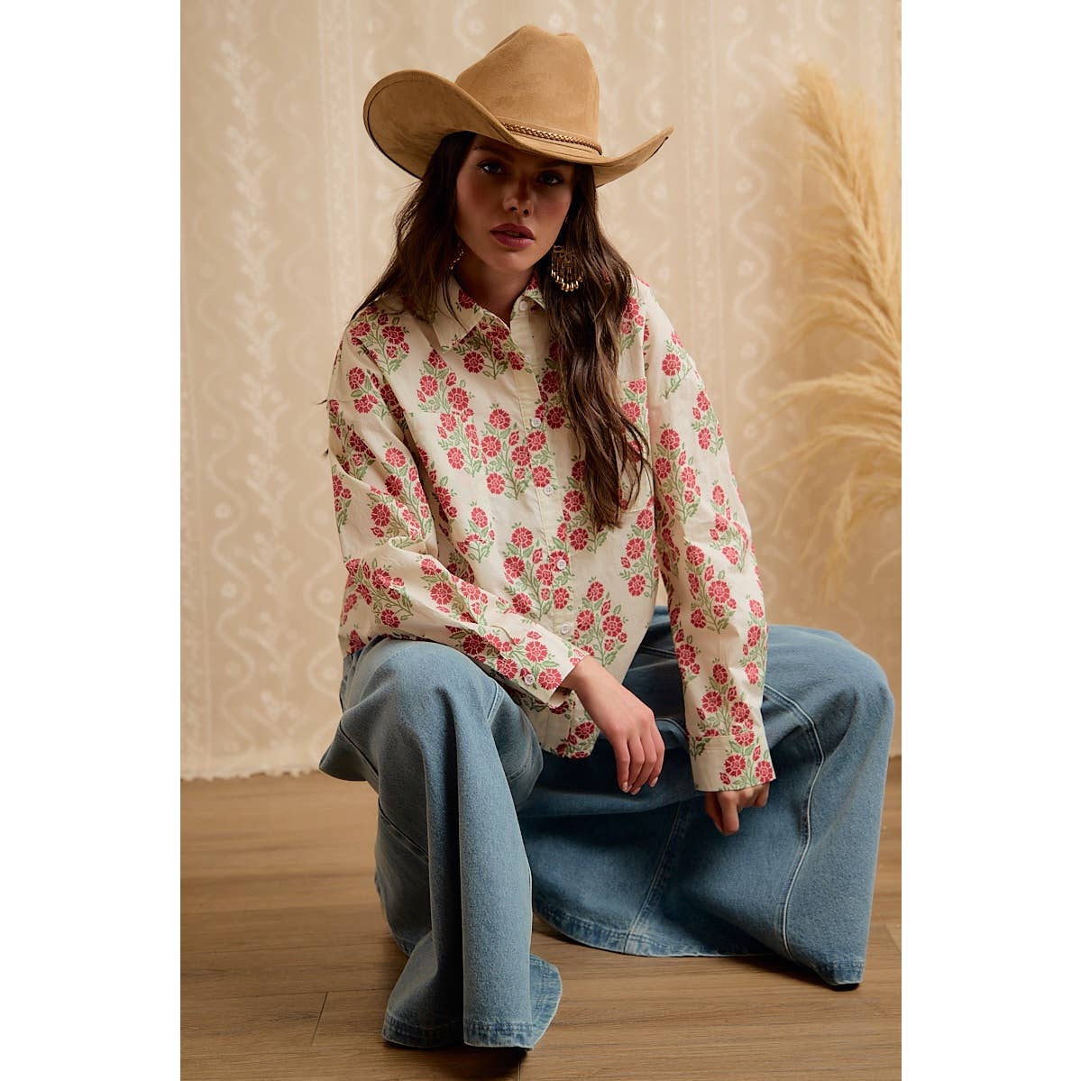 FLORAL PRINTED BUTTON DOWN