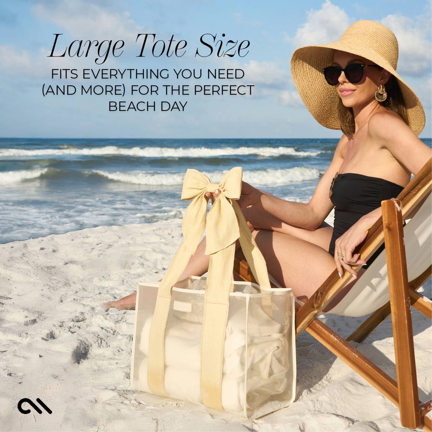 Case-Mate- Ecru Raffia Bow Jelly Tote Bag