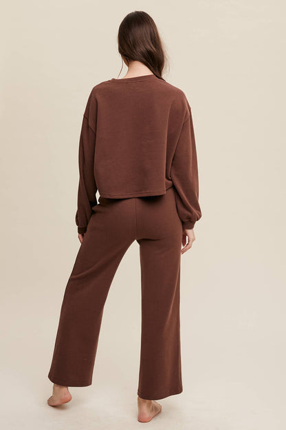 Knit Wide-Leg Lounge Set