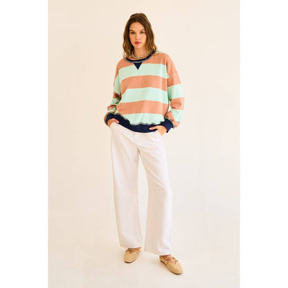 Contrast Striped Sweatshirt