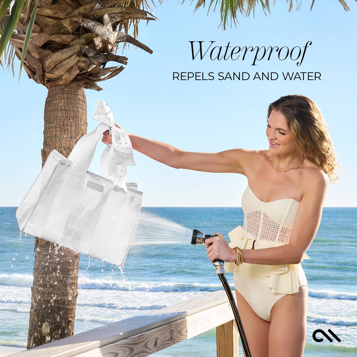 Case-Mate-Ivory Pearl Bow Jelly Tote Bag