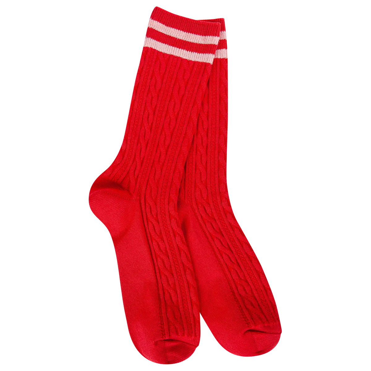 World's Softest® Socks - Weekend Light Weight Rugby Crew  Strawberry