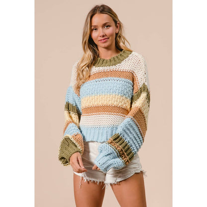 MULTI COLORS STRIPES SWEATER