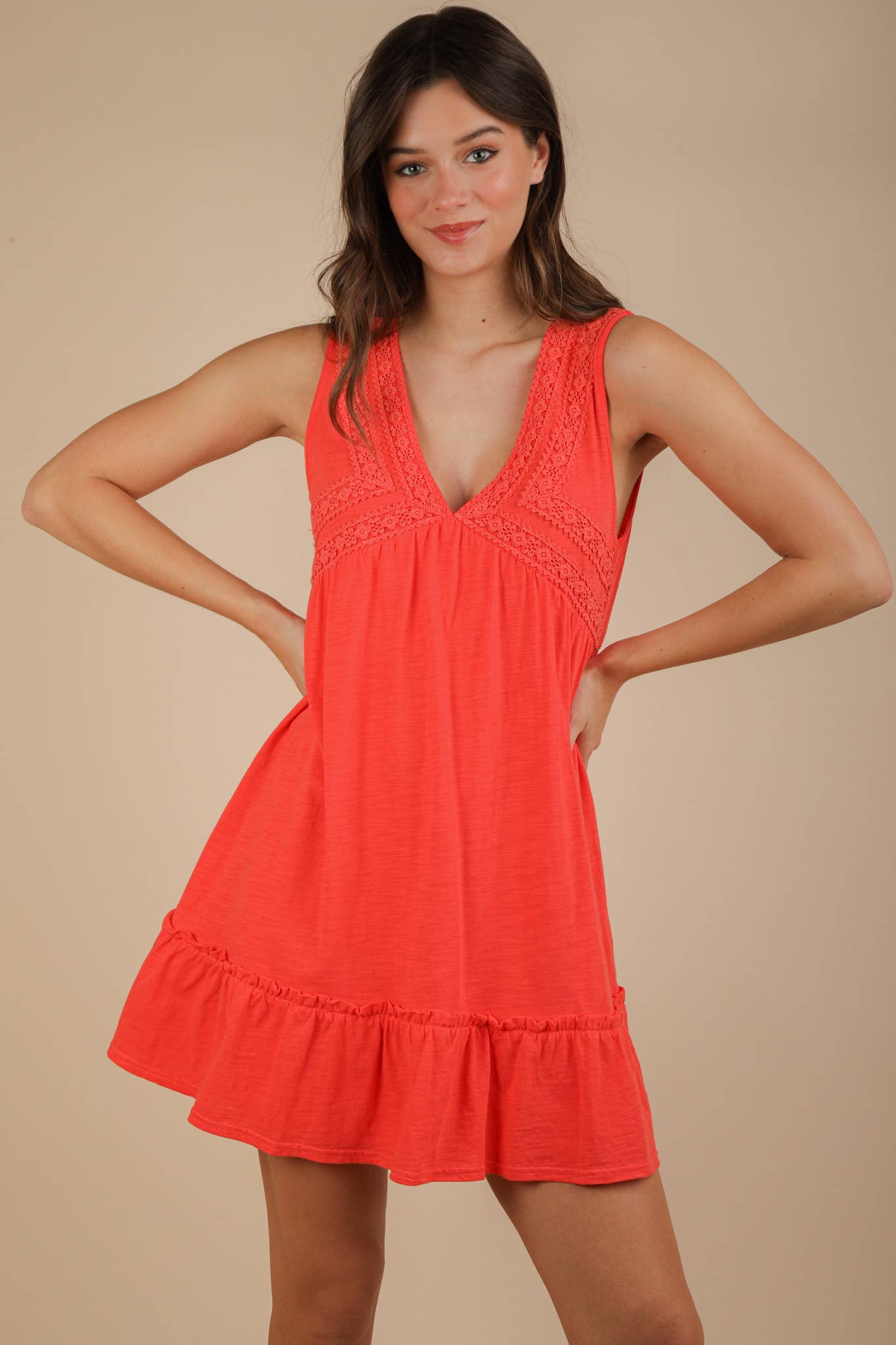 Coral Mini Dress