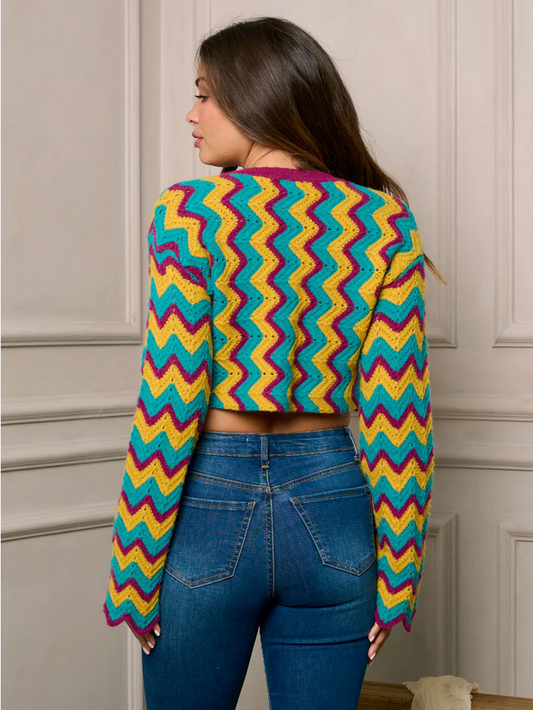Bell Sleeve Stripe Sweater