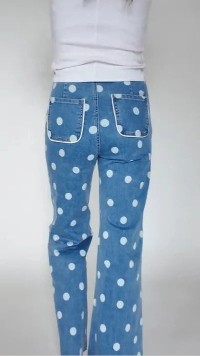 Denim Dot Fitted Stretch Denim