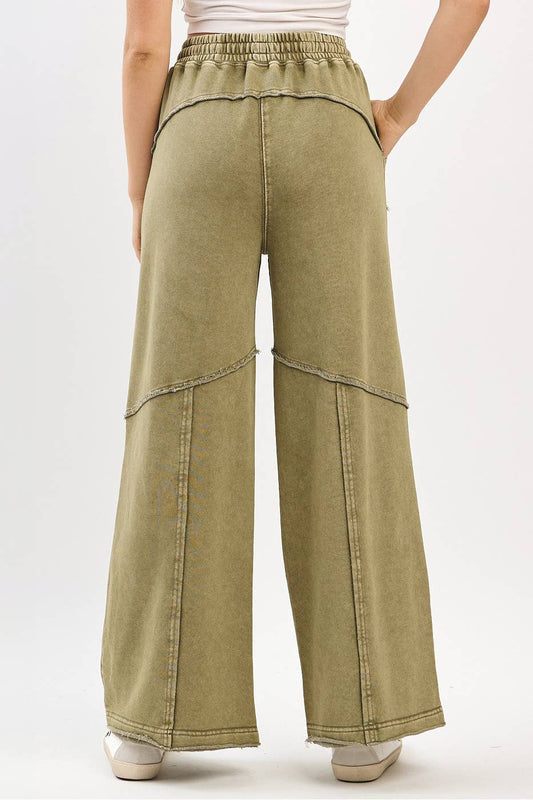 ASYMMETRIC SEAM MINERAL WASH PANTS