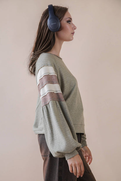Oversized Color Block Comfy Casual Knit Top