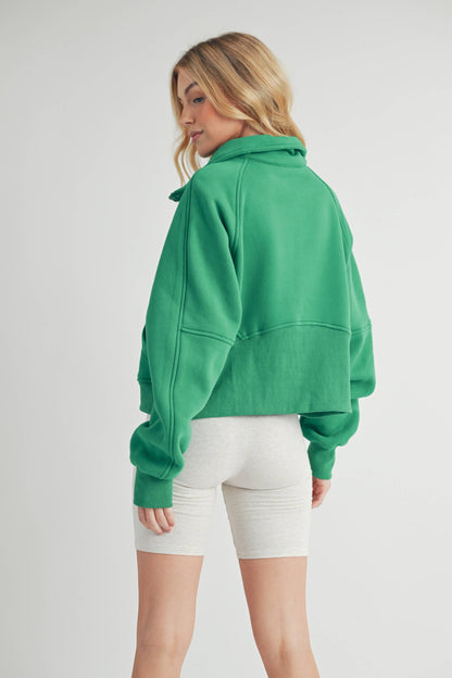 Dove Funnel Neck Half Zip Pullover