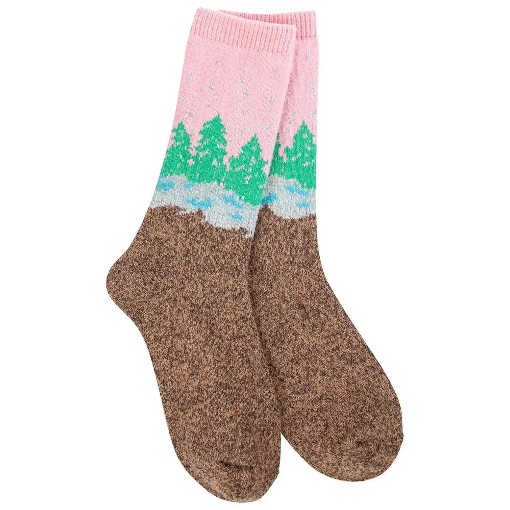 World's Softest® Socks - Wonderland Forest Mini Crew Pink