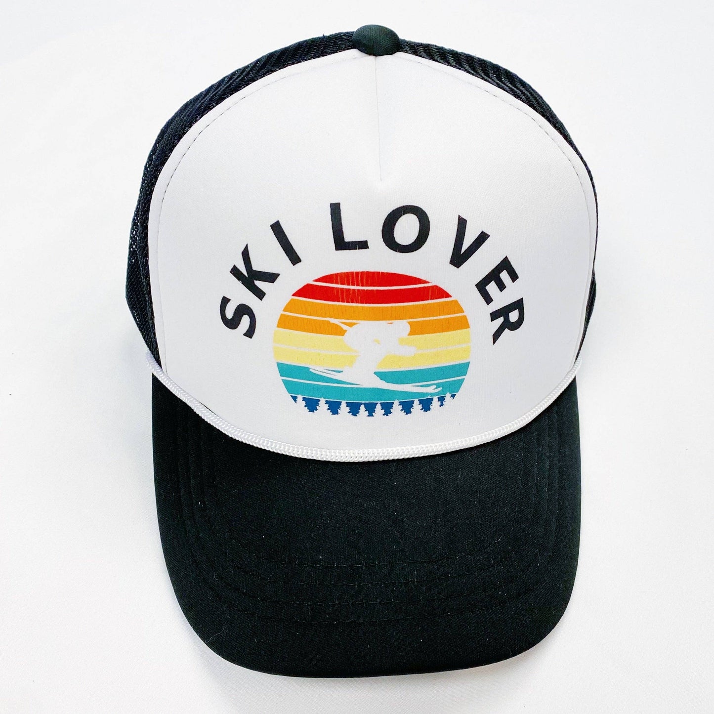 Sporty Pretty Trucker Ball Cap: Ski Lover