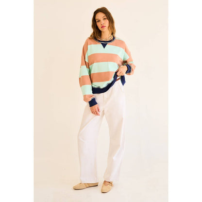 Contrast Striped Sweatshirt