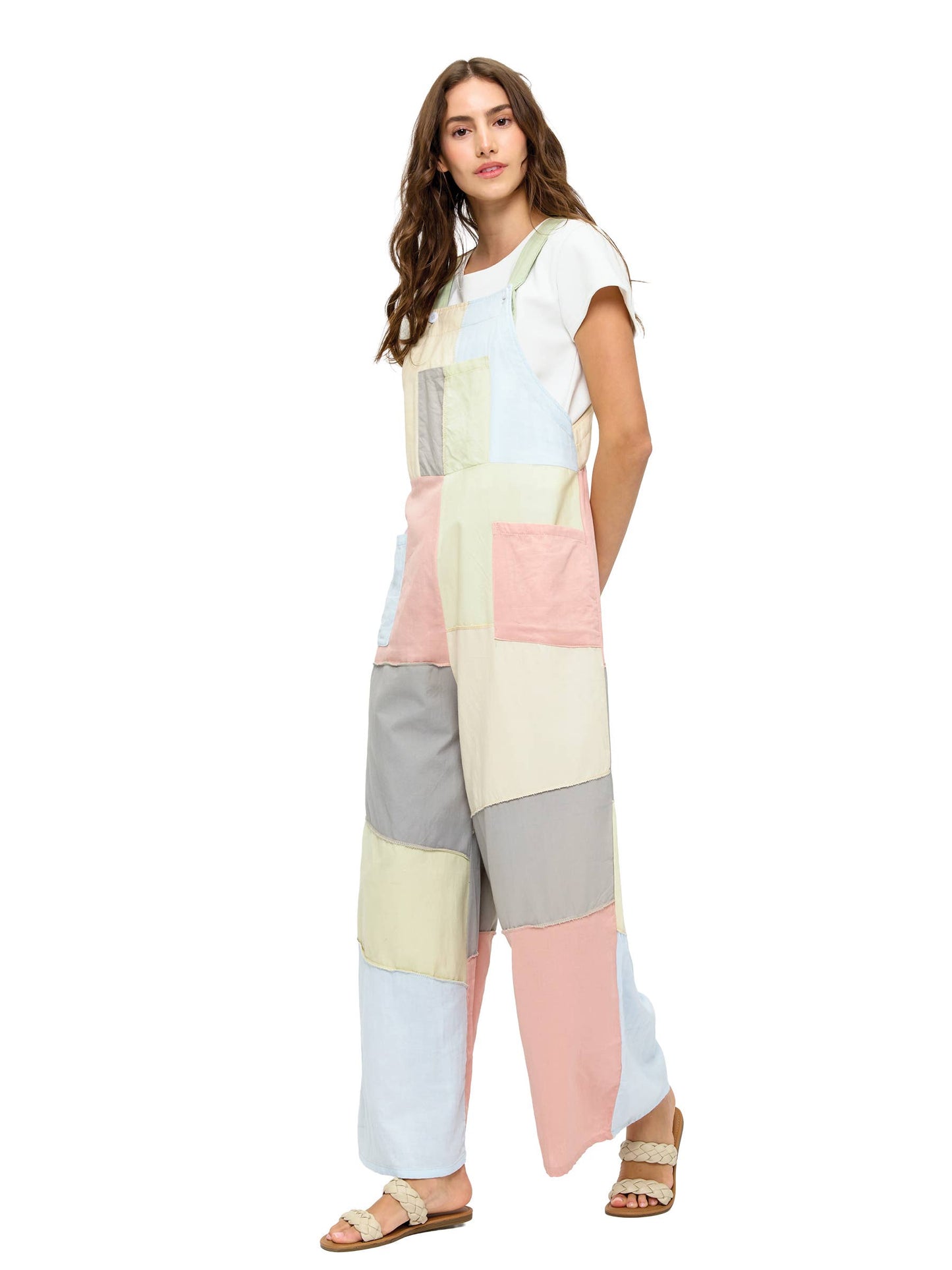 Colorblock Boho Overall Pastel Tones