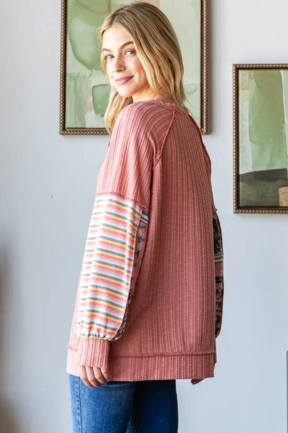 Ribbed Mauve Floral