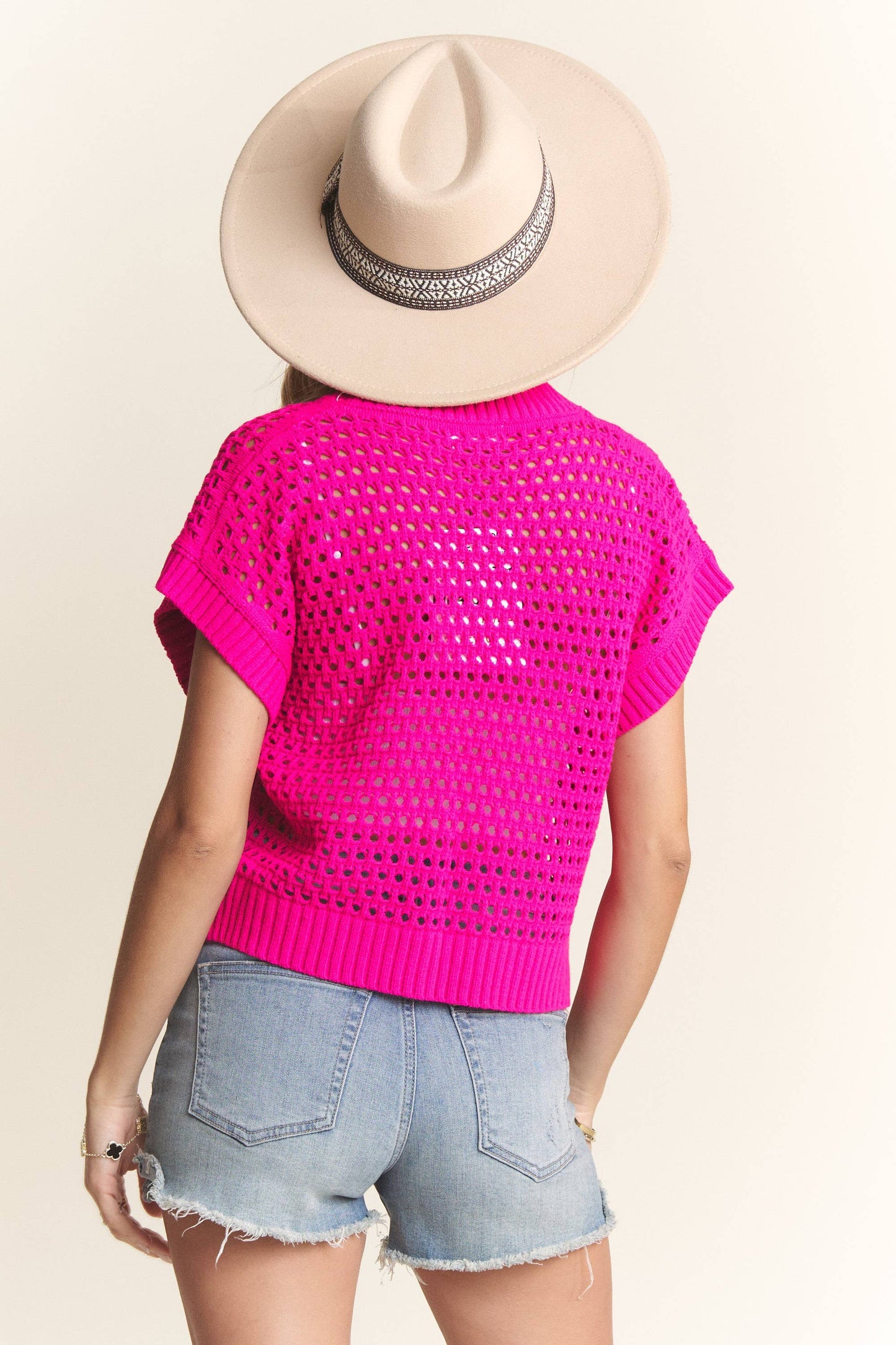 DROP SHOULDER TOP: FUCHSIA