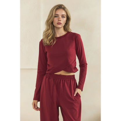 Cozy Twist Lounge Set: Burgundy