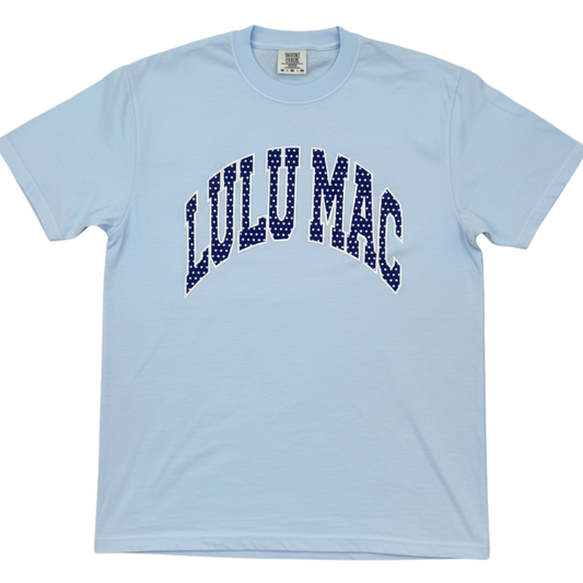 Polka Dot Adult Chambray Comfort Colors Tee: Chambray Polka Dots