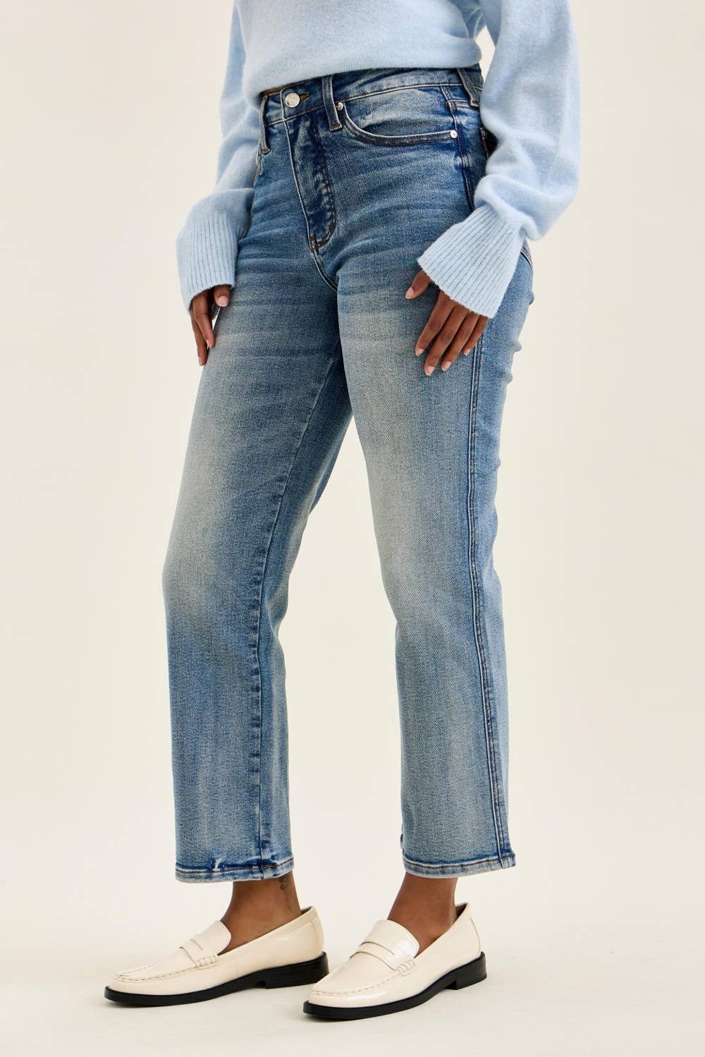 Judy Blue Jeans Peggy Ankle Straight Break Through Blue