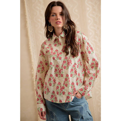 FLORAL PRINTED BUTTON DOWN