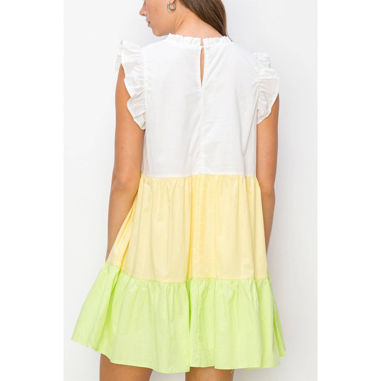 Poplin Color Block Mini Dress