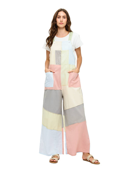 Colorblock Boho Overall Pastel Tones