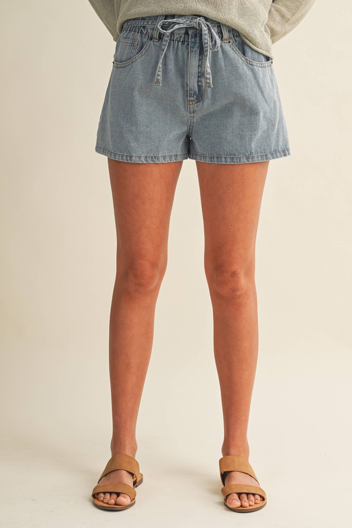 PAPERBAG DENIM SHORTS