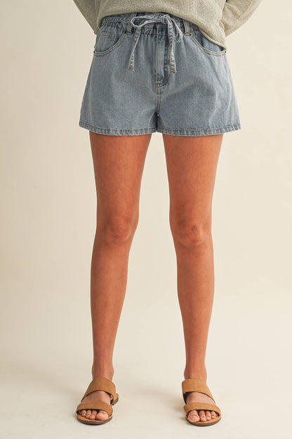 PAPERBAG DENIM SHORTS