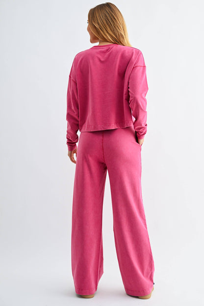 Horizon Mineral Wash Cotton Set: PLUM PINK