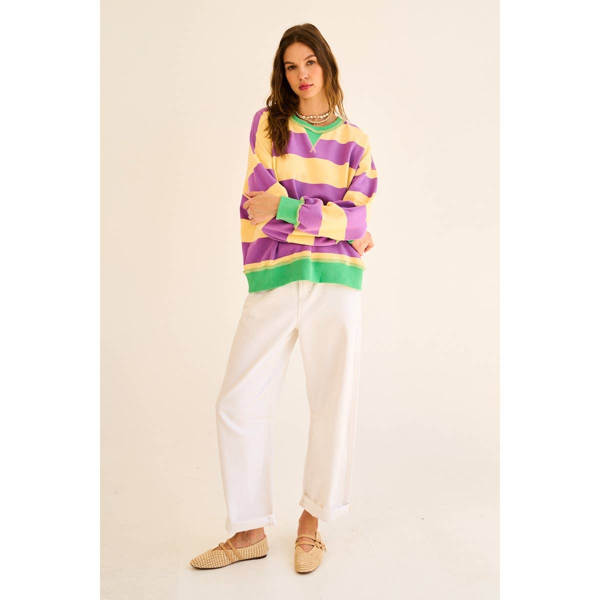 Contrast Striped Sweatshirt