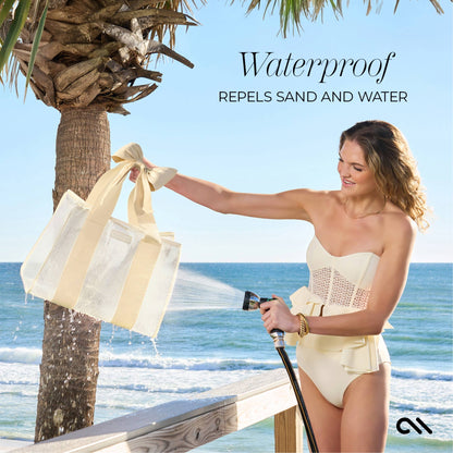 Case-Mate- Ecru Raffia Bow Jelly Tote Bag