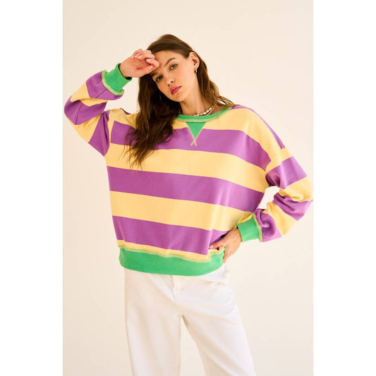 Contrast Striped Sweatshirt