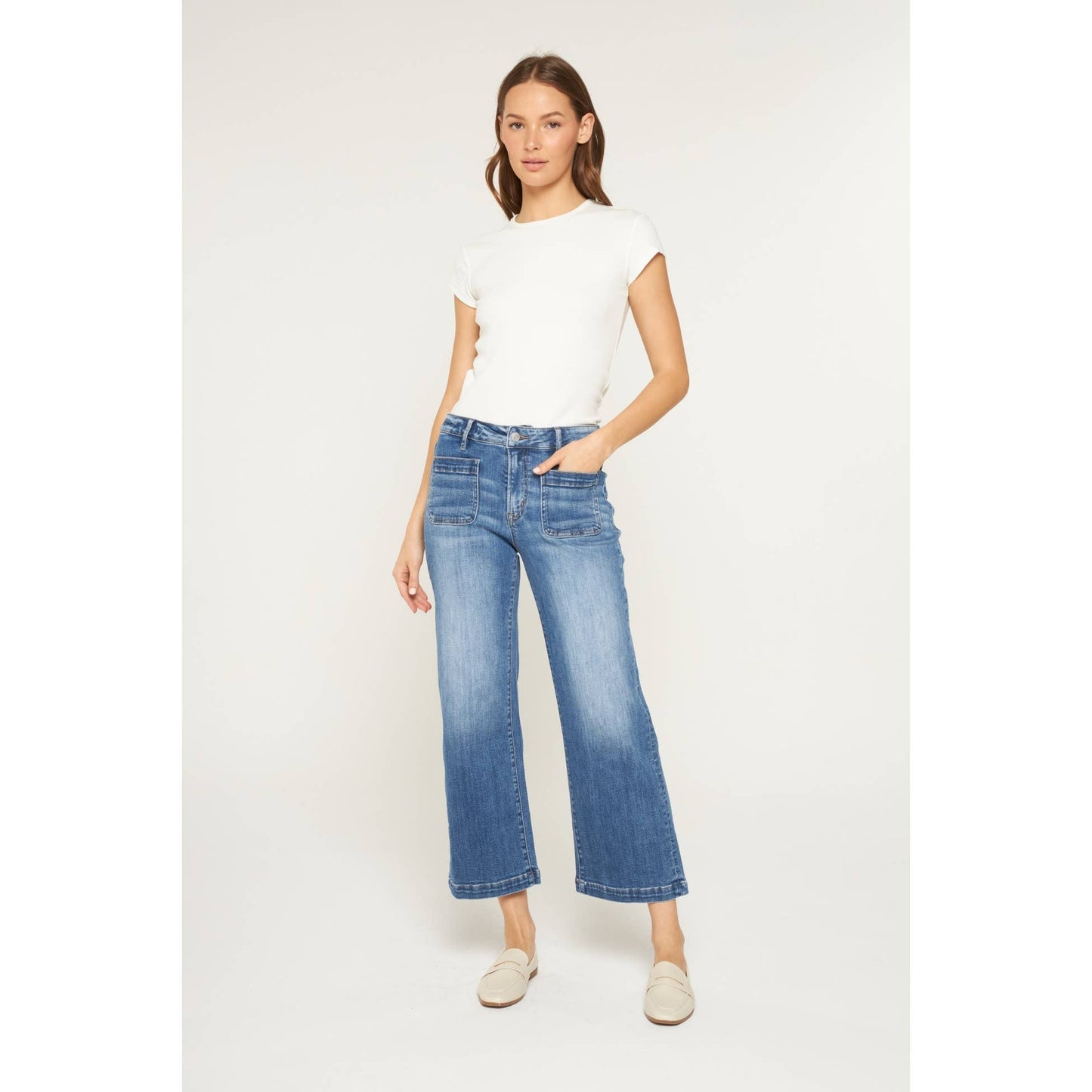 Mica Denim - HIGH RISE CROPPED WIDE LEG