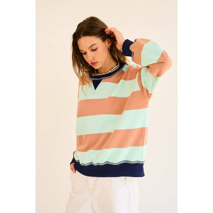 Contrast Striped Sweatshirt