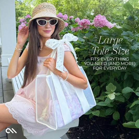 Case-Mate-Ivory Pearl Bow Jelly Tote Bag