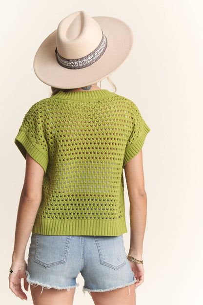 DROP SHOULDER TOP: GREEN