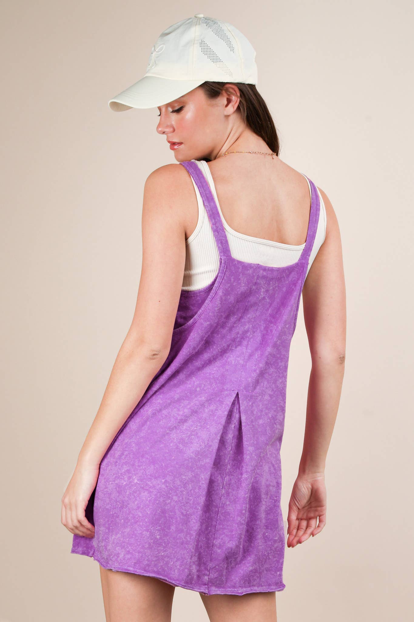 Mineral Washed Knit Mini Dress with Shorts Inside