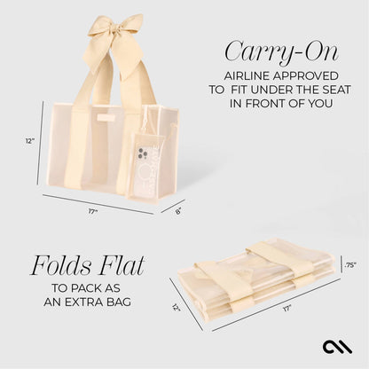 Case-Mate- Ecru Raffia Bow Jelly Tote Bag