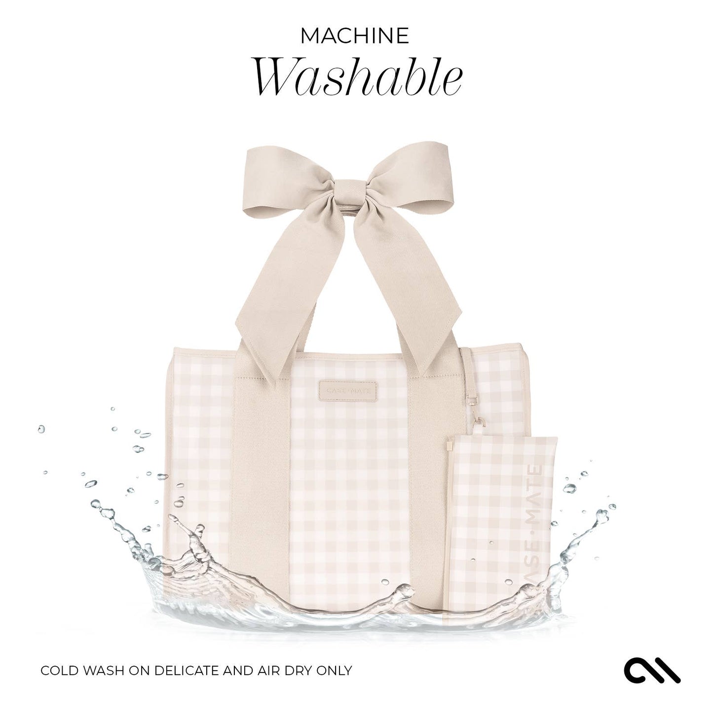 Case Mate-Latte Gingham Bow Jelly Tote Bag