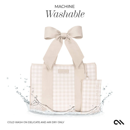 Case Mate-Latte Gingham Bow Jelly Tote Bag