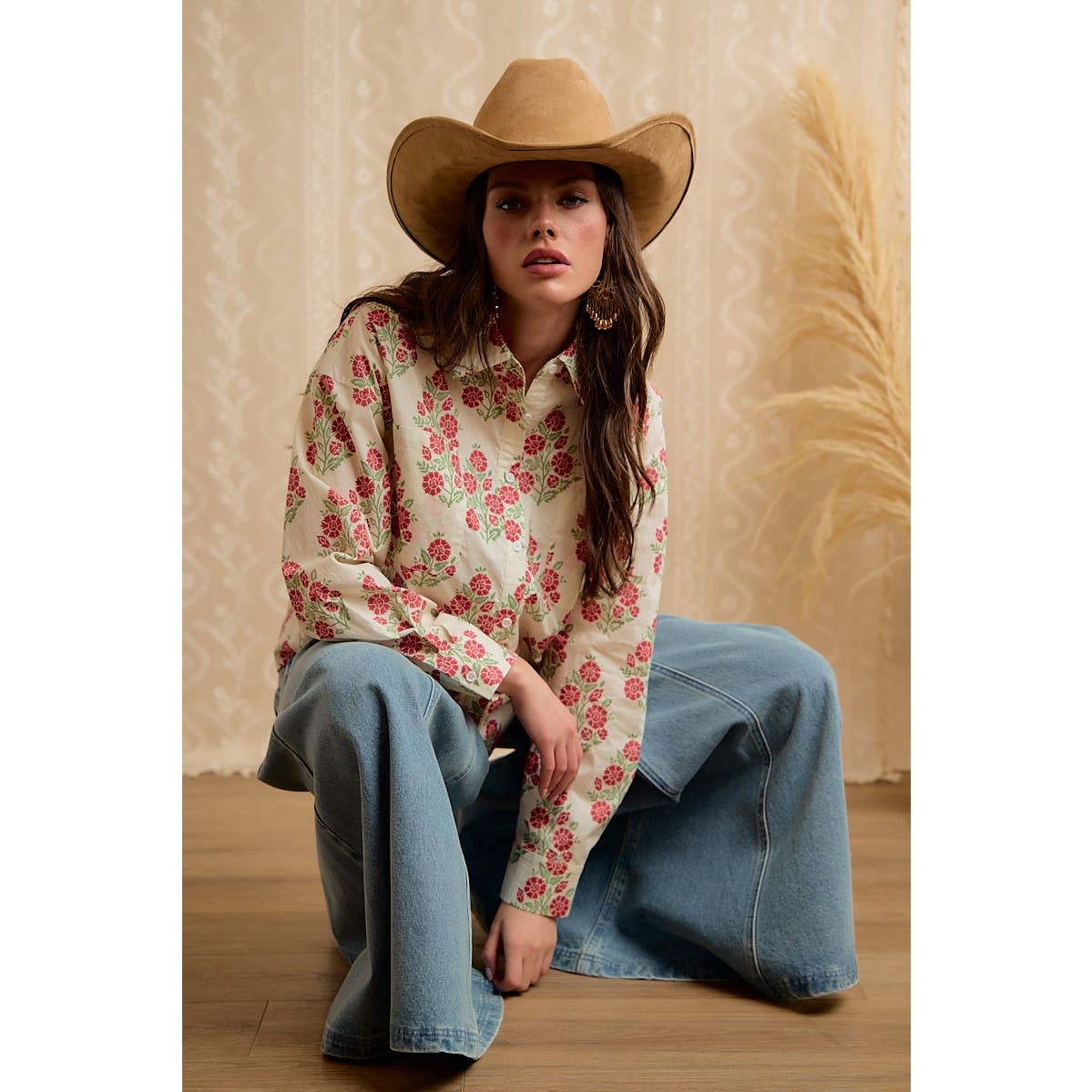 FLORAL PRINTED BUTTON DOWN